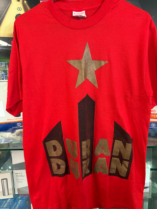 Duran Duran 1987 Strange Behaviour World Tour T-Shirt, Red, XL W/ Tour Book