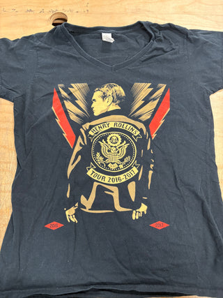 Henry Rollins 2016-17 Tour Baby Tee, Black, Women's L