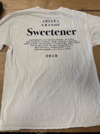Ariana Grande Sweetener Tour 2018 Album Cover T-Shirt, White, M