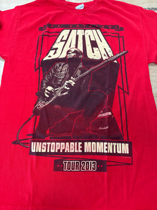 Joe Satriani Unstoppable Momentum Tour 2013 T-Shirt, Red, M