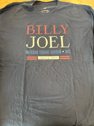 Billy Joel MSG July 5th 2017 T-Shirt, Navy Blue, 3XL