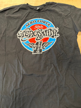 Aerosmith Aero Force One 2020 50th Anniversary T-Shirt, Black, L