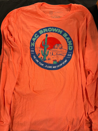 Zac Brown Band The Owl Tour 2019 Longsleeve T-Shirt, Orange, XL