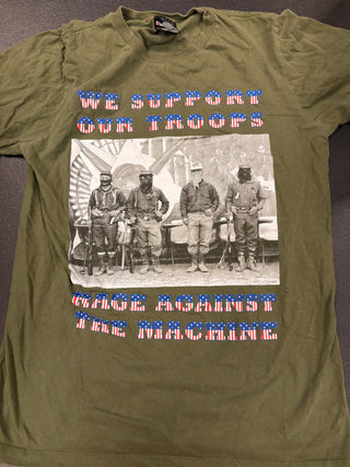 Rage Against The Machine 2000's We Support Our Troops (Reprint) T-Shirt, Green, M