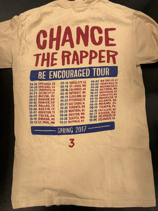 Chance The Rapper Be Encouraged Tour Spring 2017 T-Shirt, Cream, S