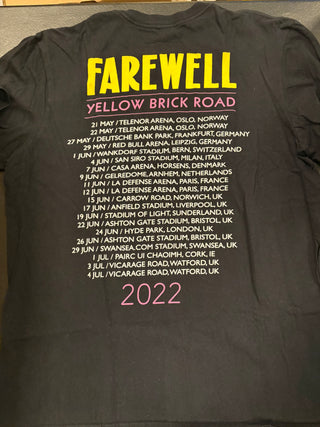 Elton John Farewell Yellow Brick Road 2022 Tour T-Shirt, Black, L