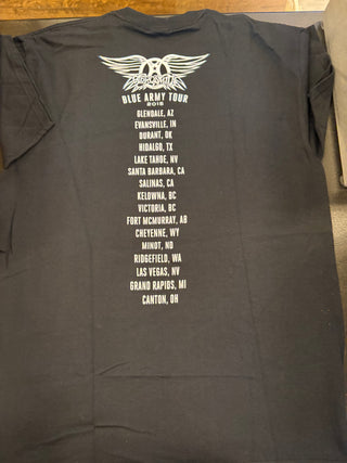 Aerosmith Blue Army Tour 2015 T-Shirt, Black, L