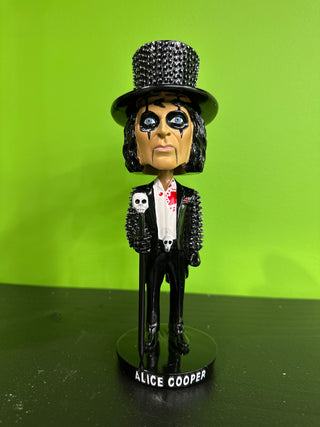 Alice Cooper Bobblehead w/Studded Hat & Jacket, Moveable Cane & Bloodstained Shirt