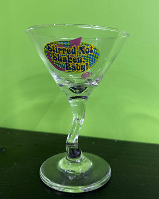 Austin Powers International Man Of Mystery "Stirred Not Shaken Baby!" 1998 Promotional Martini Glass