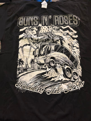 Guns N Roses Riding The Strip T-Shirt, Black, L