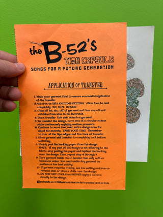 The B-52's- Time Capsule: Songs For A Future Generation 1998 Promotional Iron On Transfer Graphic Logo