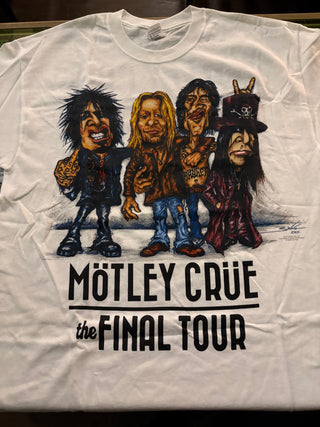 Motley Crue Final Tour Caricature T-Shirt, White, L