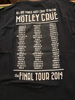 Motley Crue All Bad Things Final Tour 2014 T-Shirt, Black, L
