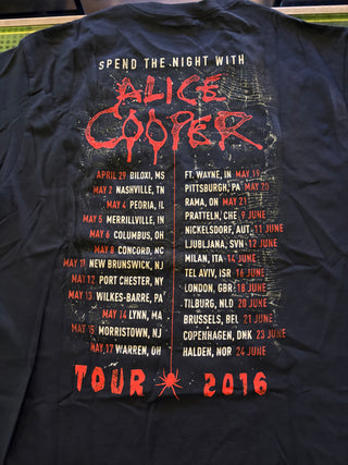 Alice Cooper Spend The Night Tour 2016 Spider Eyes T-Shirt, Black, L