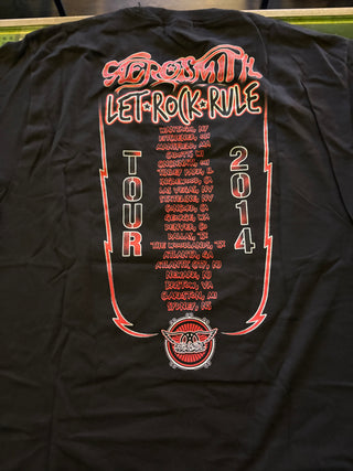 Aerosmith Let Rock Rule Tour 2014 T-Shirt, Black, L