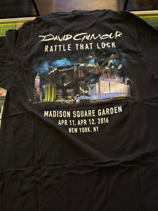 David Gilmour Rattle That Lock April 11/12 2016 MSG T-Shirt, Black, L