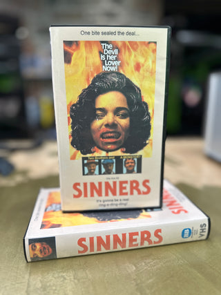 Sinners (Vintage Style Cover, Bloodsplatter VHS) (Brainbuster Video)