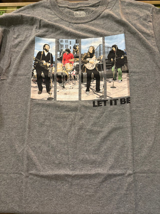 Beatles Let It Be Rooftop Concert T-Shirt, Gray, L