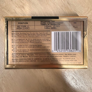 Maxell XL II High Bias Cassette - 100 Minutes