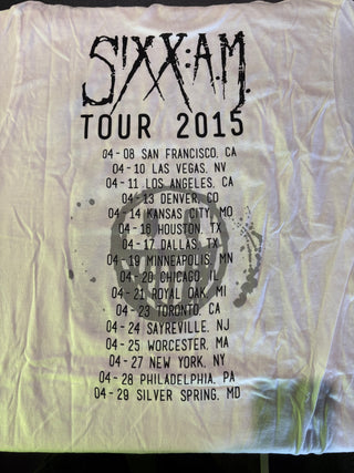 Sixx:AM Tour 2015 Band T-Shirt, White, L