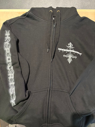 Hypocrisy Worship Zip Up Hoodie, Black, M