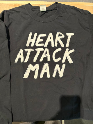 Heart Attack Man Fake Blood Longsleeve T-Shirt, Black, L