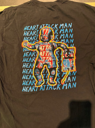 Heart Attack Man Fake Blood Longsleeve T-Shirt, Black, L