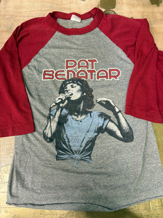 1981 Pat Benatar Raglan T-Shirt, Gray / Red, XS