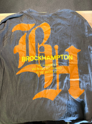 Brockhampton Hardest Working Boy Band Longsleeve T-Shirt, Grey, L