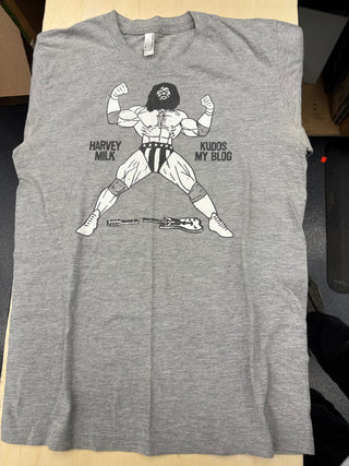 Harvey Milk Kudos My Blog T-Shirt, Grey, S