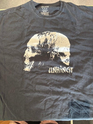Unhinge Dual Skulls T-Shirt, Black, 2XL