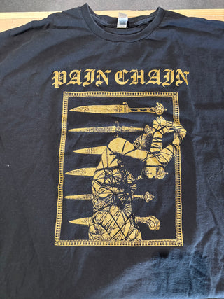 Pain Chain Sliced Swords T-Shirt, Black, 2XL