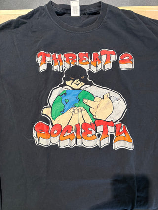 Threat 2 Society Fuck The World T-Shirt, Black, 2XL