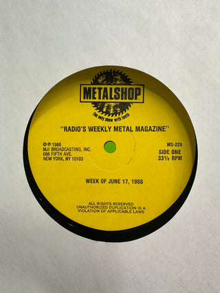 Metalshop- Radio's Weekly Metal Magazine: 6/17/1988 (ft Flotsam & Jetsam, Riot, Frehley's Comet, Plus Ace Frehley Interview)(w/Cue Sheet)