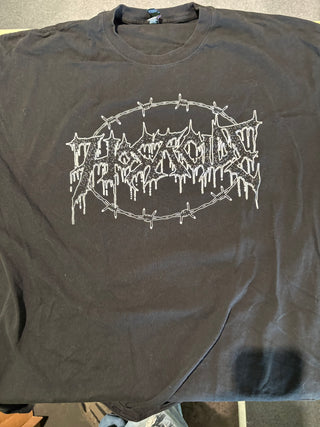 Hosticide Barbed Wire Logo T-Shirt, Black, XL