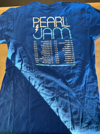 Pearl Jam 2013 Lightning Bolt Tour T-Shirt, Blue, Juniors Large
