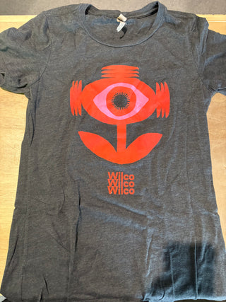 Wilco Flower Eye T-Shirt, Charcoal, Women's Medium