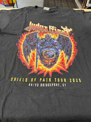 Judas Priest Shield Of Pain 2025 09/23 Connecticut T-Shirt, Black, L