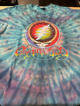 1998 Grateful Dead Let It Shine T-Shirt, Blue Tie-Dye, L