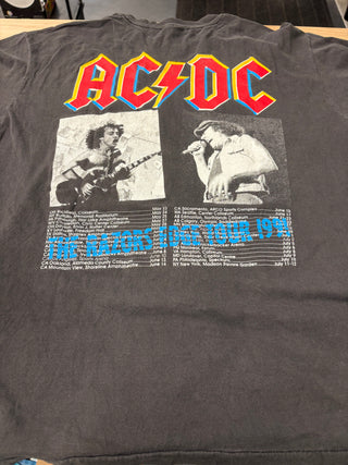 1991 AC/DC Razors Edge Tour T-Shirt, Black, XL (Thrashed/Stitched, Priced Accordingly)