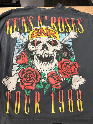 Guns N Roses 1988 Tour Backprint T-Shirt (2023 Reprint), Grey, S
