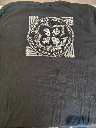 Kiss US 77 Tour Rock And Roll Over T-Shirt (Modern Reprint), Black, XL