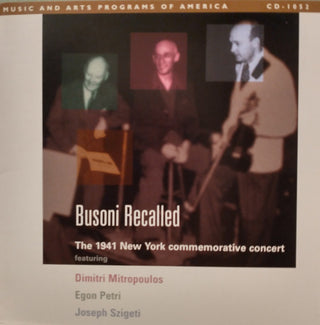 F. BUSONI- Busoni Recalled-Indian Fant/Sa