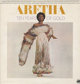 Aretha Franklin- Ten Years Of Gold (1976 Press)(Promo Sticker On Cover, Hole Punch)