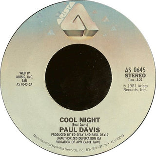 Paul Davis- Cool Night / One More Time For The Lonely
