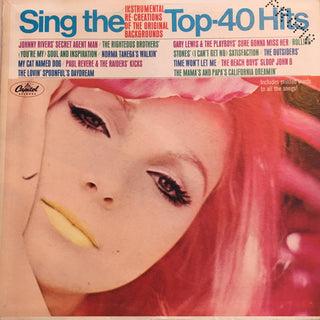 Various- Sing The Top 40 Hits/Instrumental Re-Creations Of The Original Backrounds (Promo Hole Punch/Sleeve Tear Top Right Corner) (Used Vinyl)