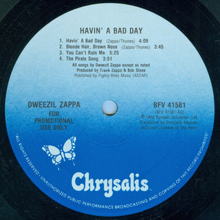 Dweezil Zappa (File w/Frank Zappa)- Havin' A Bad Day (Promo LP)