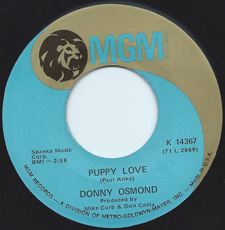 Donny Osmond- Puppy Love/Let My People Go (In MGM Sleeve)