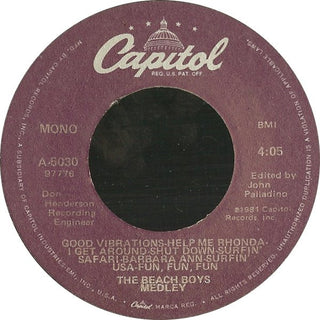 Beach Boys- Beach Boys Medley / God Only Knows (Mono)