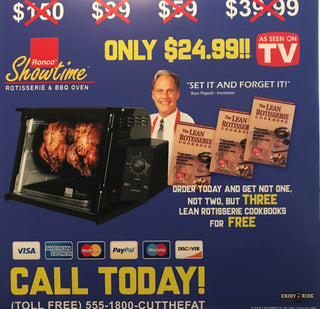 Ron Popeil- Ronco Showtime Rotisserie & BBQ (6LB Chicken Cover)(Lathe Cut, Light Superficial Wear)
